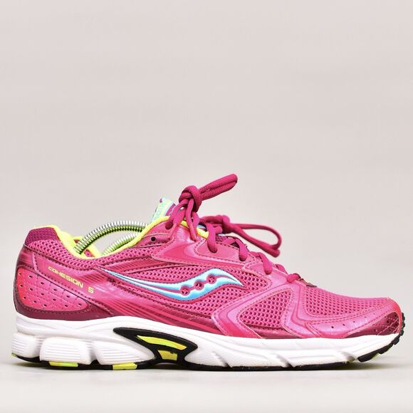 CLEAN VINTAGE SAUCONY WOMEN'S COHESION 16 SNEAKERS NEON FUCHSIA  PINK  12 US - Picture 2 of 11